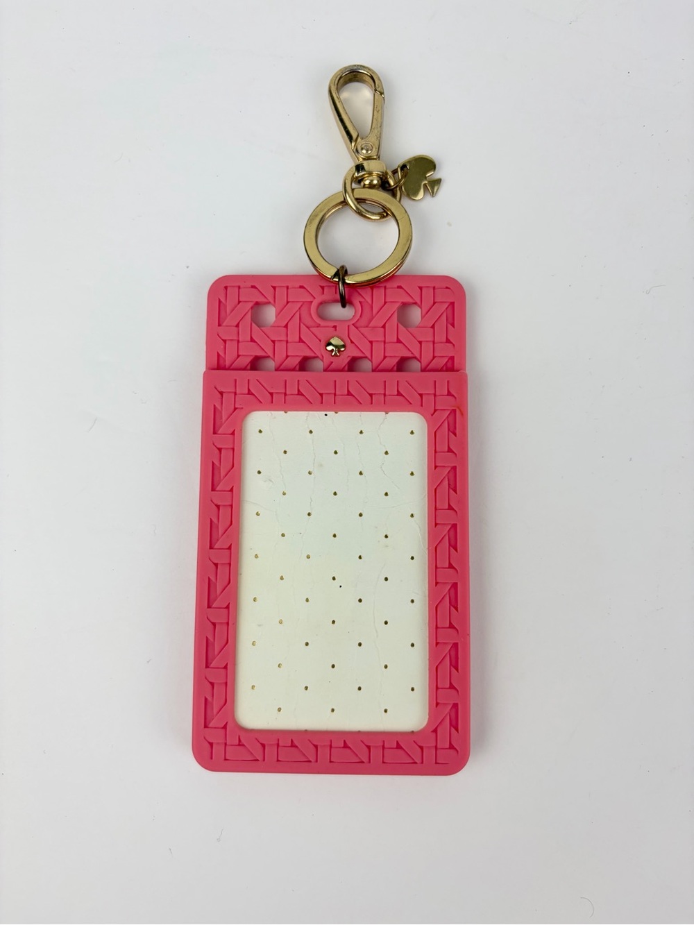 Kate Spade Card Silicone Woven Luggage Tag Card Keychain Holder